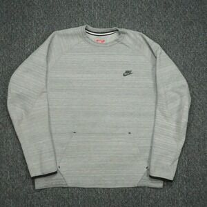 Nike Sweatshirt Mens Large Gray Tech Fleece Crew Pullover Long Sleeve